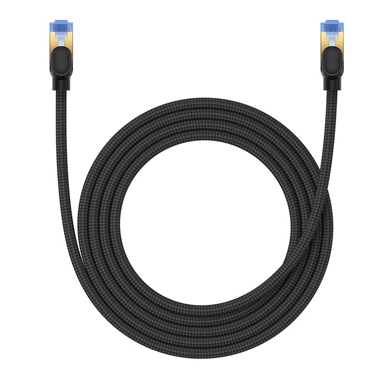 
Greitas LAN RJ45 cat.7 10Gbps tinklo kabelis, pintas, 2m, juodas
