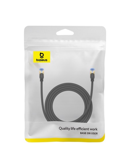 
Greitas LAN RJ45 cat.7 10Gbps tinklo kabelis, pintas, 2m, juodas
