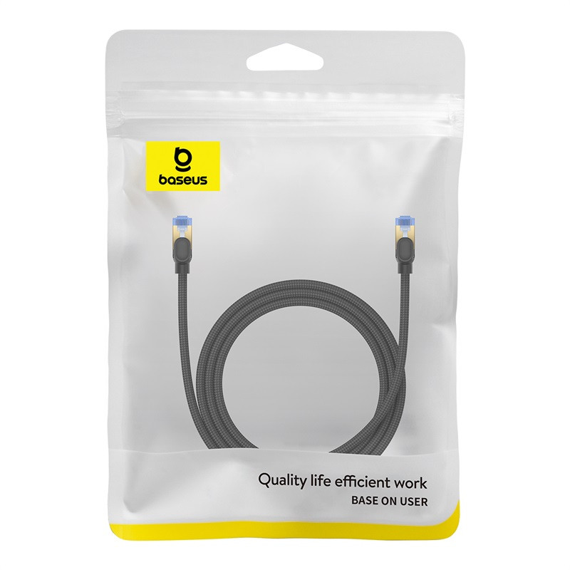 Greitas LAN RJ45 cat.7 tinklo kabelis 10Gbps pintas 1,5m juodas