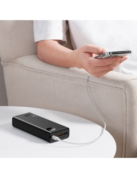 Adaman powerbank 20000mAh 30W juoda + USB-C laidas Adaman powerbank 20000mAh 30W juoda + USB-C laidas