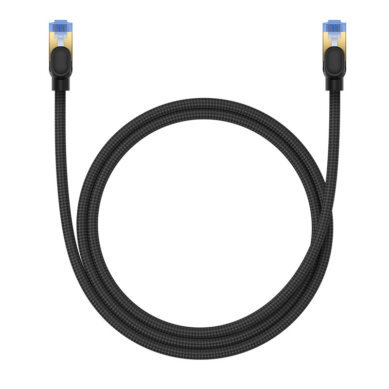 
Greitas RJ45 cat.7 10Gbps LAN tinklo kabelis, pintas, 1m, juodas
