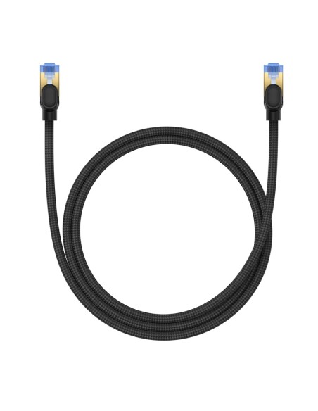 
Greitas RJ45 cat.7 10Gbps LAN tinklo kabelis, pintas, 1m, juodas
