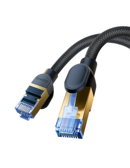 
Greitas RJ45 cat.7 10Gbps LAN tinklo kabelis, pintas, 1m, juodas
