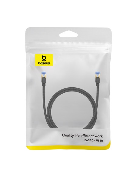 
Greitas RJ45 cat.7 10Gbps LAN tinklo kabelis, pintas, 1m, juodas
