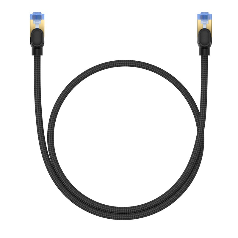 
Greitas LAN RJ45 cat.7 tinklo kabelis 10Gbps pintas 0,5m juodas
