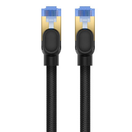 
Greitas LAN RJ45 cat.7 tinklo kabelis 10Gbps pintas 0,5m juodas
