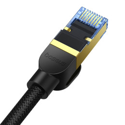 
Greitas LAN RJ45 cat.7 tinklo kabelis 10Gbps pintas 0,5m juodas
