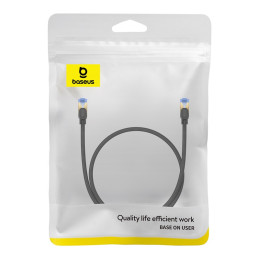 
Greitas LAN RJ45 cat.7 tinklo kabelis 10Gbps pintas 0,5m juodas
