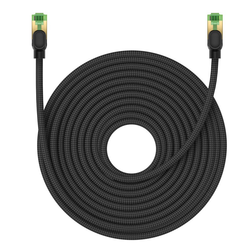 Greitas LAN RJ45 cat.8 tinklo kabelis 40Gbps pintas 20m juodas