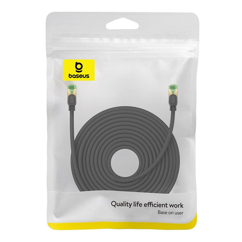 Greitas LAN RJ45 cat.8 tinklo kabelis 40Gbps pintas 20m juodas
