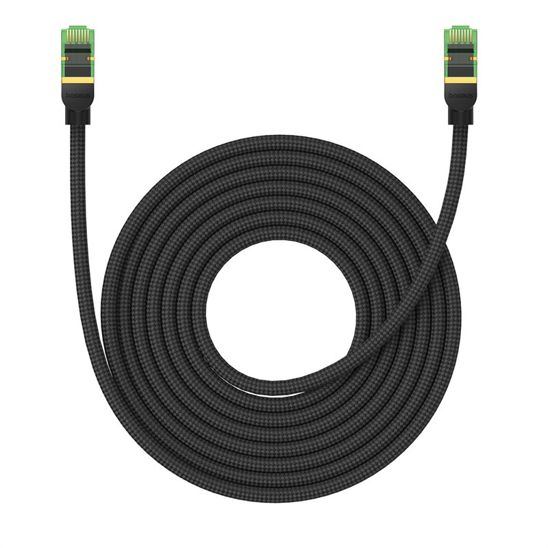 
Greitas RJ45 cat.8 40Gbps LAN tinklo kabelis, pintas, 8 m, juodas
