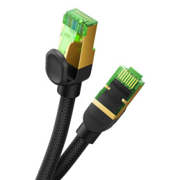 
Greitas RJ45 cat.8 40Gbps LAN tinklo kabelis, pintas, 8 m, juodas
