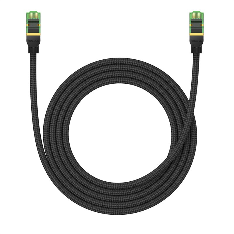
Greitas RJ45 cat.8 40Gbps LAN tinklo kabelis, pintas, 2m, juodas
