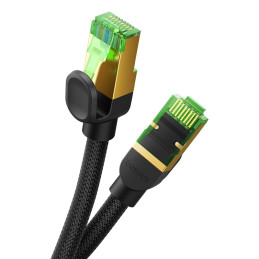 
Greitas RJ45 cat.8 40Gbps LAN tinklo kabelis, pintas, 2m, juodas
