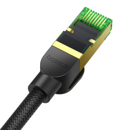 
Greitas RJ45 cat.8 40Gbps LAN tinklo kabelis, pintas, 2m, juodas
