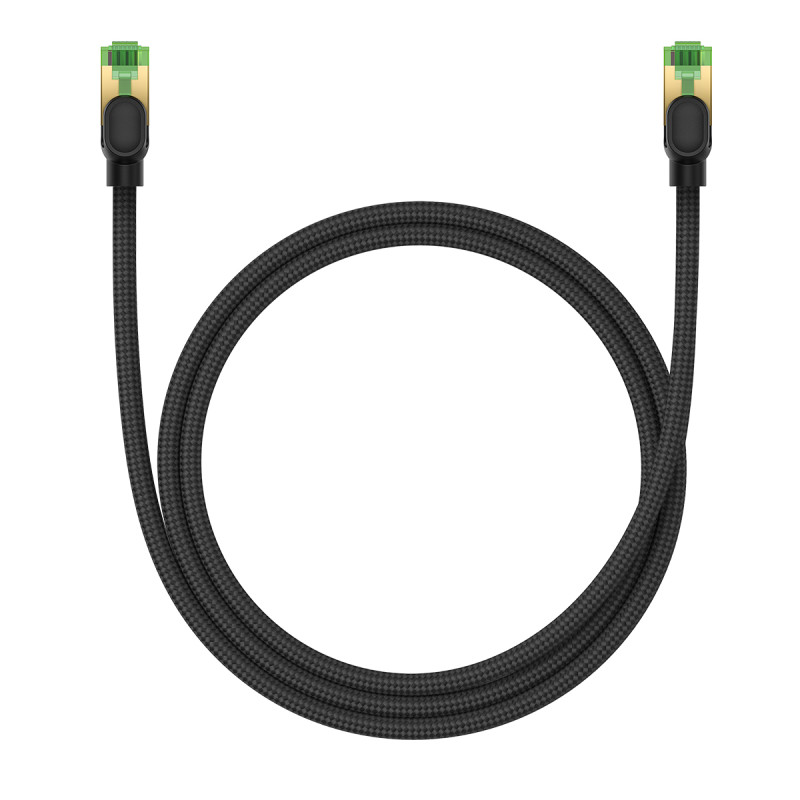 
Greitas RJ45 cat.8 40Gbps LAN tinklo kabelis, pintas, 1m, juodas
