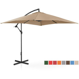 Kvadratinis konsolinis skėtis 250 x 250 cm pilkai rudas