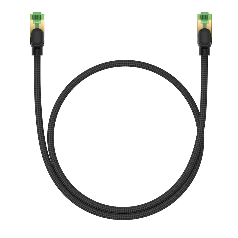 
Greitas LAN RJ45 cat.8 tinklo kabelis 40Gbps pintas 0,5m juodas
