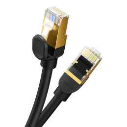 
Greitas tinklo patchcord kabelis RJ45 cat.8 40Gbps 0,5m juodas
