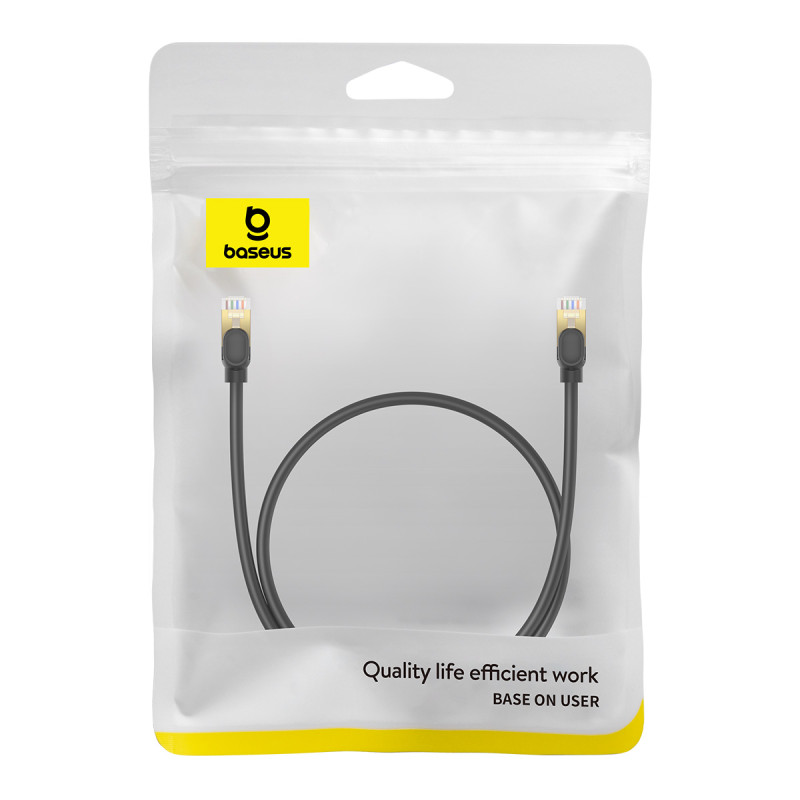 Greitas tinklo patchcord kabelis RJ45 cat.8 40Gbps 0,5m juodas