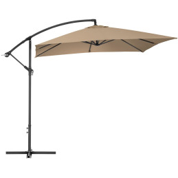 Kvadratinis konsolinis skėtis 250 x 250 cm pilkai rudas