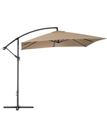 Kvadratinis konsolinis skėtis 250 x 250 cm pilkai rudas Kvadratinis konsolinis skėtis 250 x 250 cm pilkai rudas
