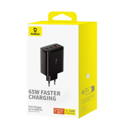 
GaN Cube Pro 65W 2x USB-C USB-A sieninis įkroviklis, juodas
