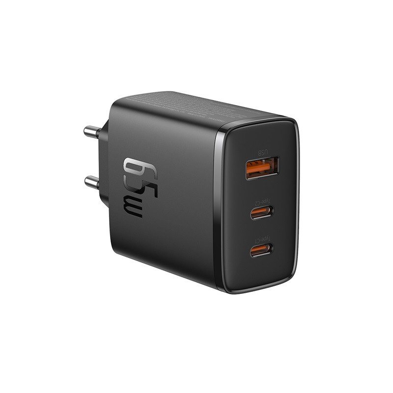 GaN Cube Pro 65W 2x USB-C USB-A sieninis įkroviklis, juodas