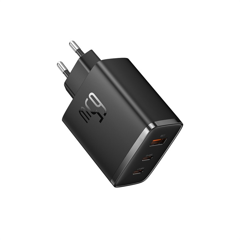 GaN Cube Pro 65W 2x USB-C USB-A sieninis įkroviklis, juodas