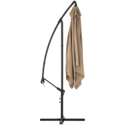 Kvadratinis konsolinis skėtis 250 x 250 cm pilkai rudas