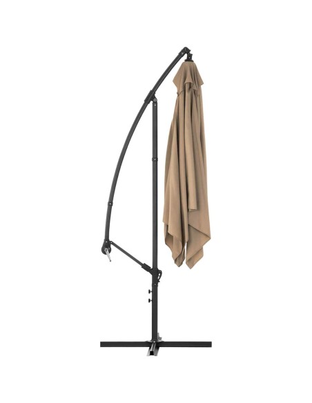 Kvadratinis konsolinis skėtis 250 x 250 cm pilkai rudas Kvadratinis konsolinis skėtis 250 x 250 cm pilkai rudas