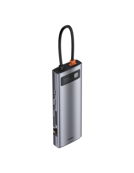 Daugiafunkcis HUB 9in1 USB-C 3xUSB 3.2 PD VGA Full HD HDMI 4K TF ir SD kortelių skaitytuvas RJ45 pilka Daugiafunkcis HUB 9in1 USB-C 3xUSB 3.2 PD VGA Full HD HDMI 4K TF ir SD kortelių skaitytuvas RJ45 pilka