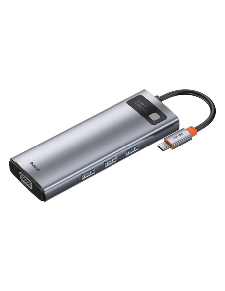 Daugiafunkcis HUB 9in1 USB-C 3xUSB 3.2 PD VGA Full HD HDMI 4K TF ir SD kortelių skaitytuvas RJ45 pilka Daugiafunkcis HUB 9in1 USB-C 3xUSB 3.2 PD VGA Full HD HDMI 4K TF ir SD kortelių skaitytuvas RJ45 pilka