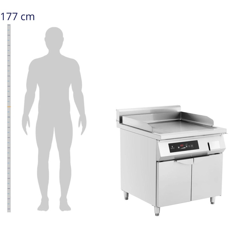 Lygios laisvai stovinčios indukcinės grotelės 720 x 610 mm 80-300 C 10000 W