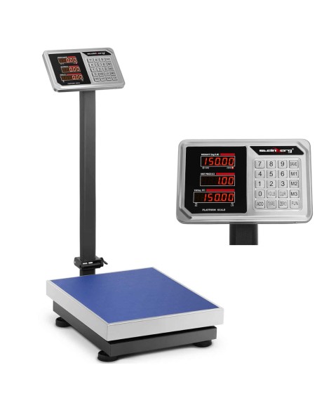 
Sandėlio svarstyklės su LED skaičiavimu 40 x 50 cm 150 kg / 20 g
