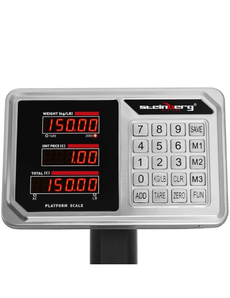 
Sandėlio svarstyklės su LED skaičiavimu 40 x 50 cm 150 kg / 20 g
