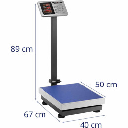 
Sandėlio svarstyklės su LED skaičiavimu 40 x 50 cm 150 kg / 20 g
