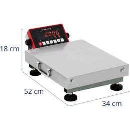 
Pramoninės platforminės svarstyklės 30 x 40 cm 150 kg / 0,04 kg
