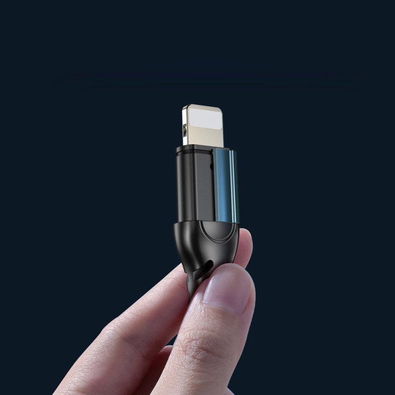 SET 3x pintas USB - USB-C laidas 0,25 m / 1,2 m / 2 m 3A pilka
