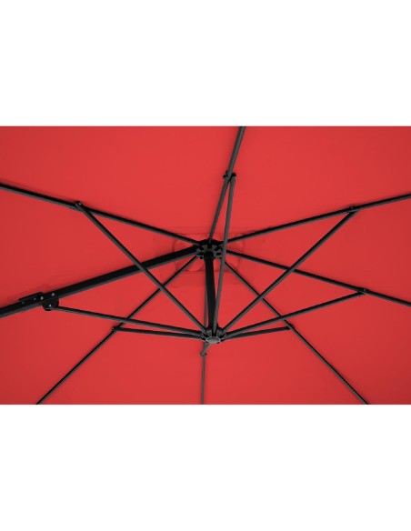 Šoninis sodo skėtis ant kvadratinės rankos 250 x 250 cm raudonas Šoninis sodo skėtis ant kvadratinės rankos 250 x 250 cm raudonas