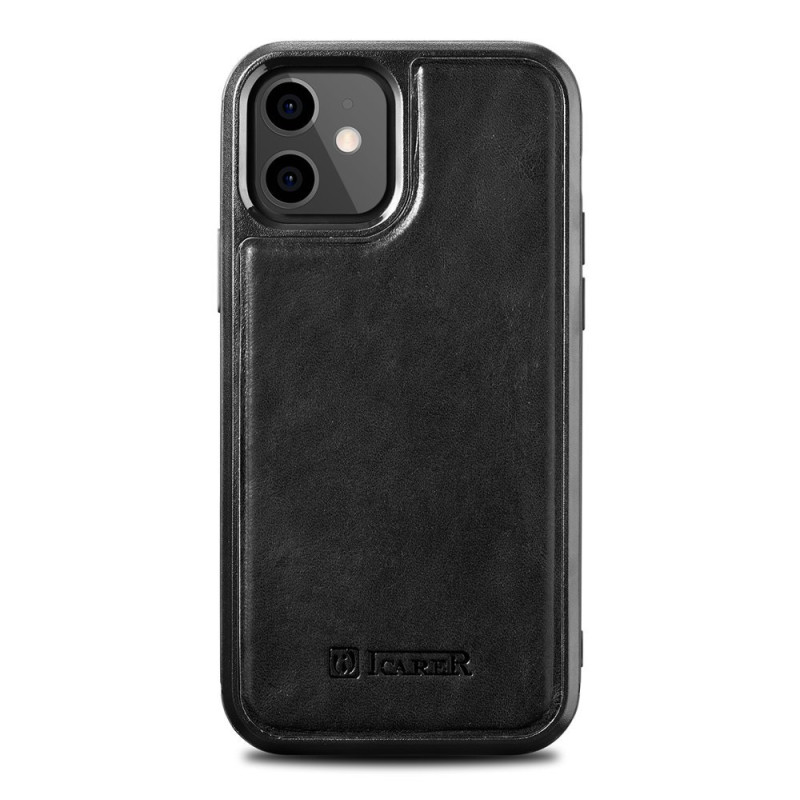 
Natūralia oda aptrauktas dėklas skirtas iPhone 12 mini Leather Oil Wax juodas
