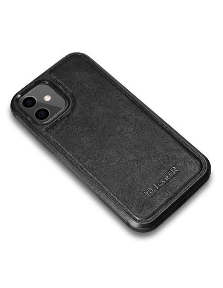 
Natūralia oda aptrauktas dėklas skirtas iPhone 12 mini Leather Oil Wax juodas
