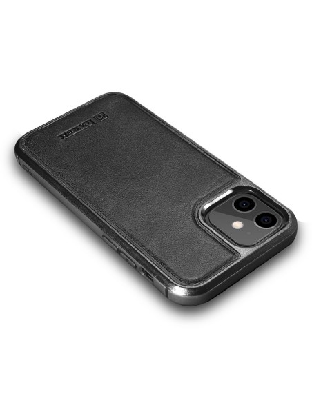 
Natūralia oda aptrauktas dėklas skirtas iPhone 12 mini Leather Oil Wax juodas
