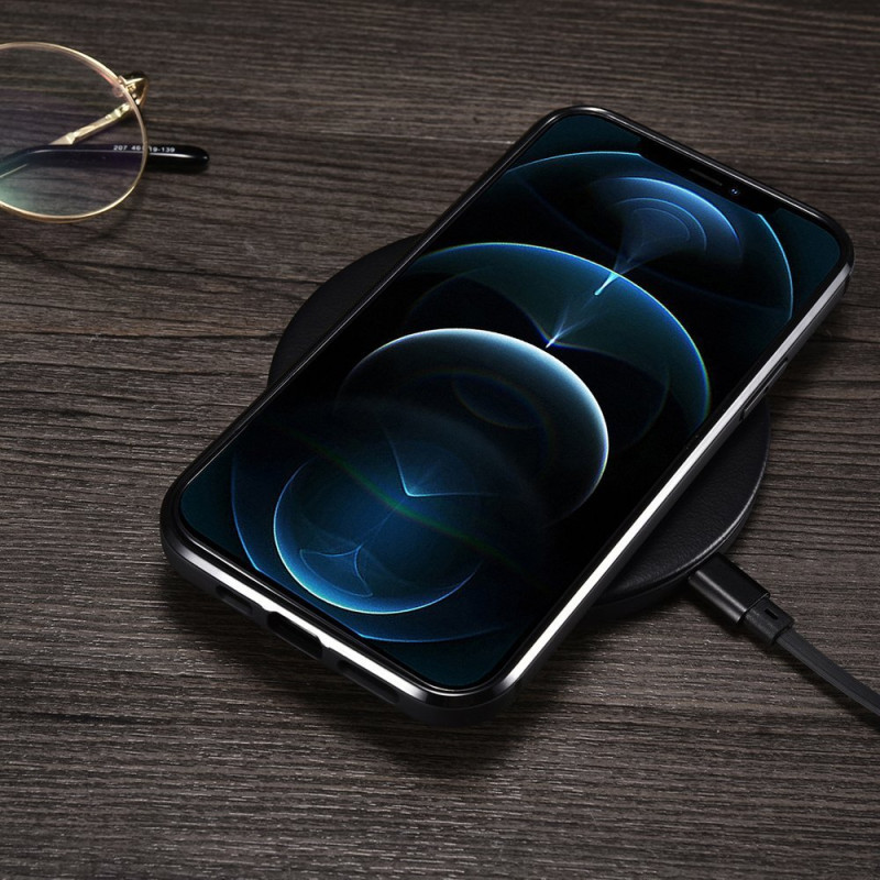 
Natūralia oda aptrauktas dėklas skirtas iPhone 12 mini Leather Oil Wax juodas
