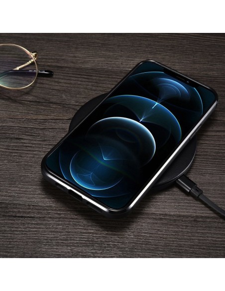 
Natūralia oda aptrauktas dėklas skirtas iPhone 12 mini Leather Oil Wax juodas
