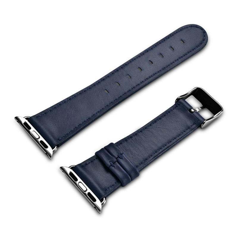 Natūralios odos apyrankė skirta Apple Watch 1-3 38mm Leather Vintage tamsiai mėlyna