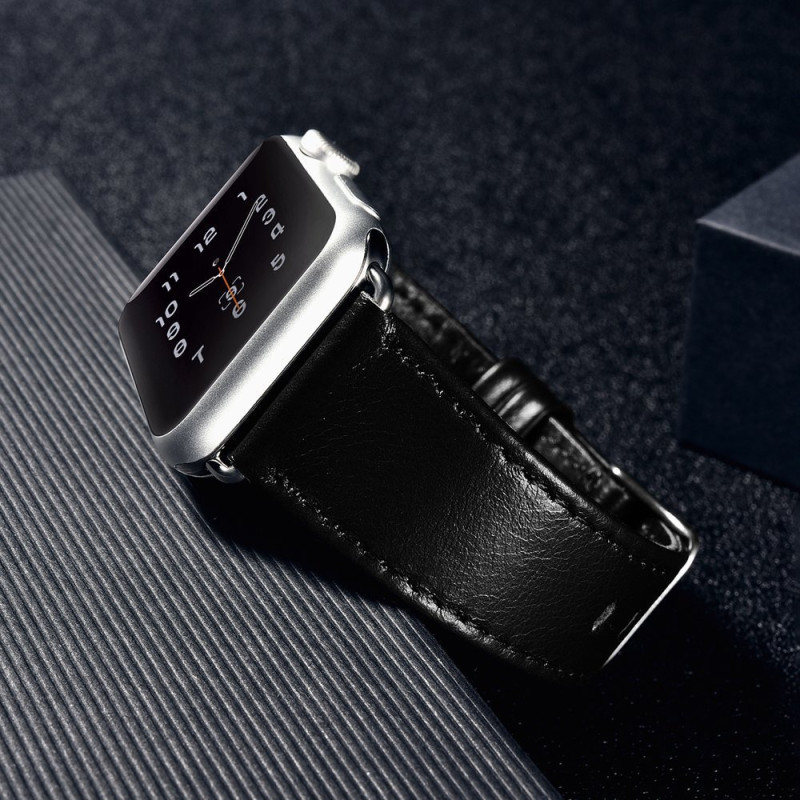 Natūralios odos apyrankė skirta Apple Watch 1-3 38mm Leather Vintage tamsiai mėlyna