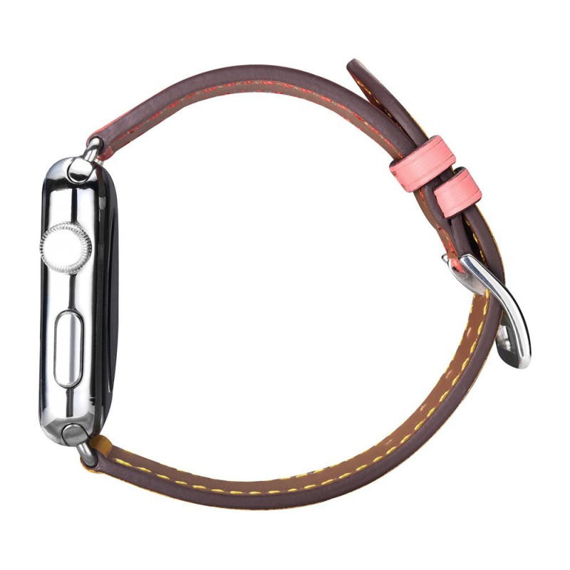 Apyrankės dirželis Apple Watch 42/ 44/ 45mm, rudos ir rožinės spalvos