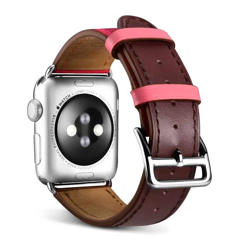 Apyrankės dirželis Apple Watch 42/ 44/ 45mm, rudos ir rožinės spalvos