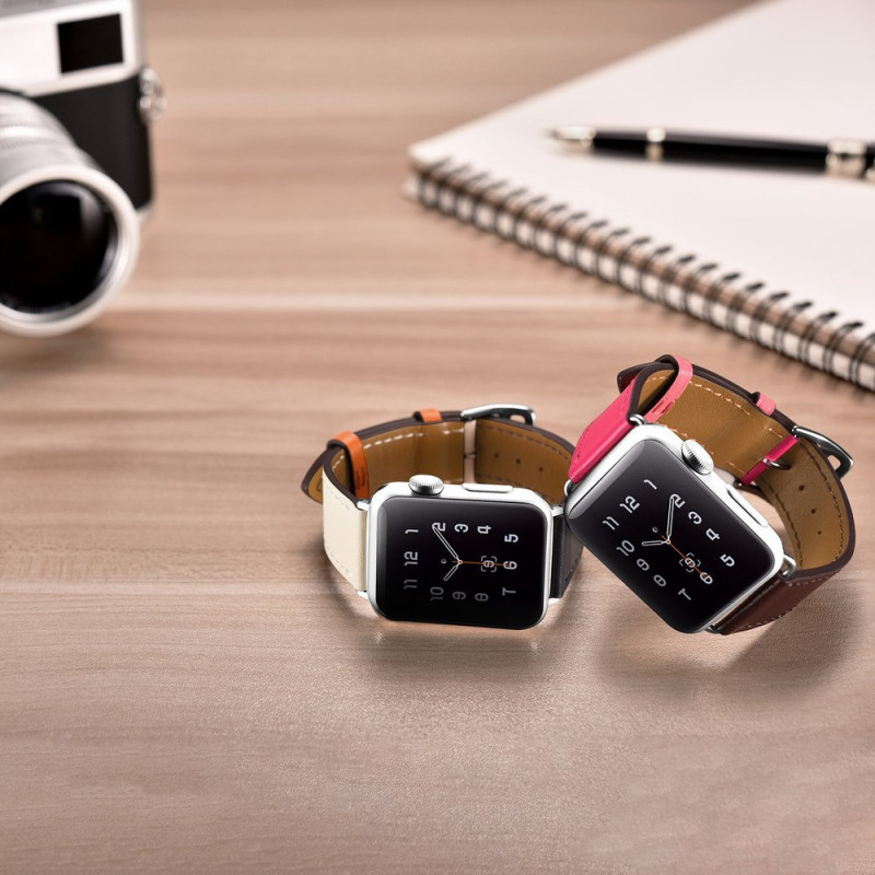 Apyrankės dirželis Apple Watch 42/ 44/ 45mm, rudos ir rožinės spalvos